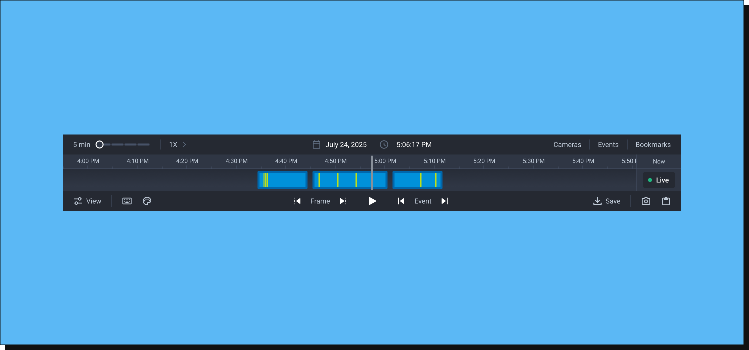 Redesigned timeline - event blocks